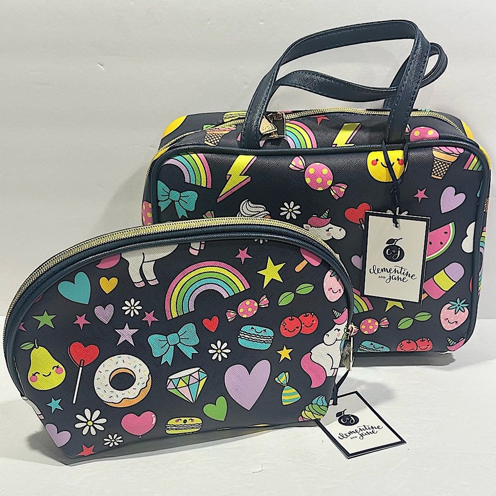 Clementine Jane Colorful Cosmetic Bag Set